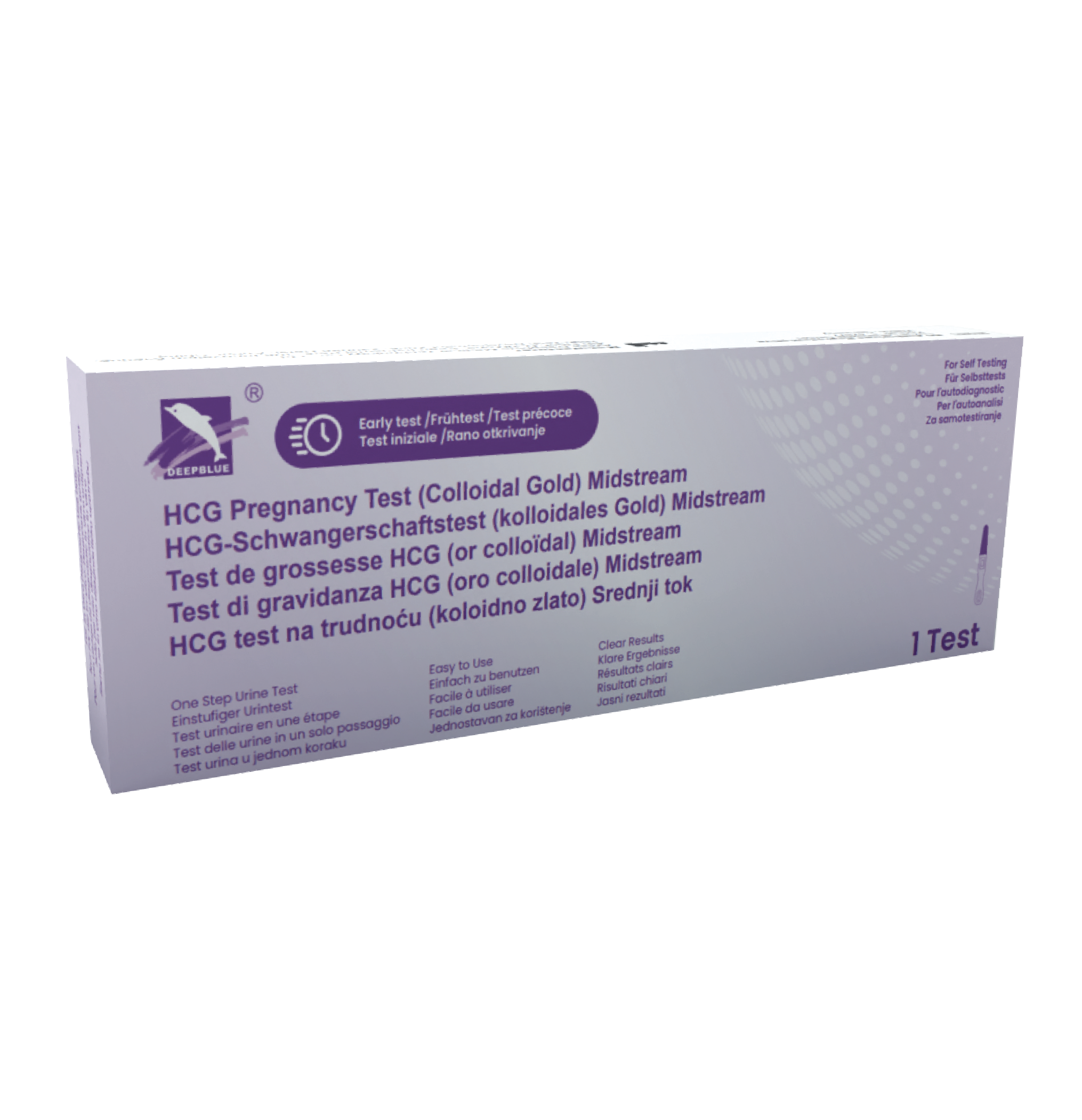 Pregnancy Test Midstream Cassette - Self Test - Deepblue 1 box