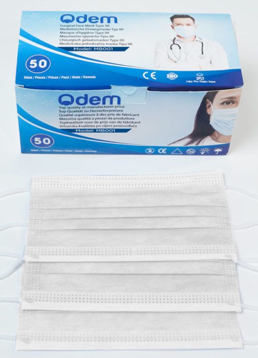 Medical Disposable Face Mask Type IIR with CE Odem Medizer Color: White