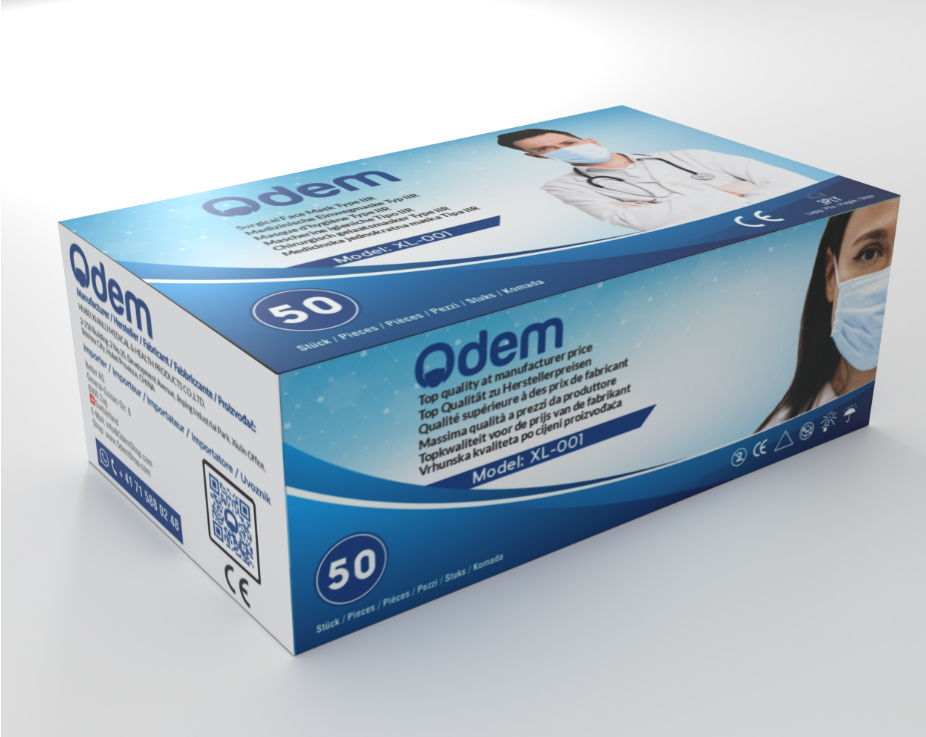 Surgical Mask TypeIIR with CE Odem Hubei Disposable Medical Mask Color: Blue